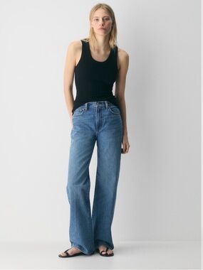 Denim Forum Blue Wide-Leg High-Rise Jeans